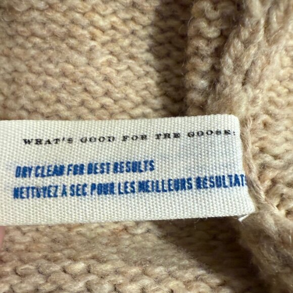 anthropologie leifsdottir Lisel Cardigan 90% wool chunky beige cardigan; Size S - Picture 6 of 9